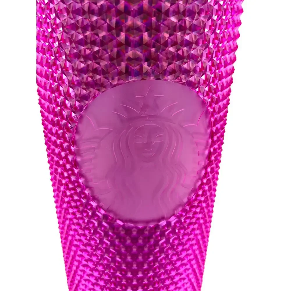 Starbucks 2025 Iridescent Pink Domed Studded 24oz Venti Cold Cup Tumbler NEW